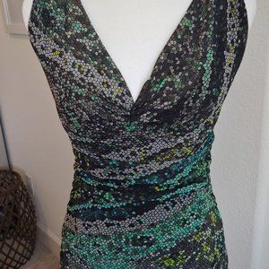 Fuzzi Brand (Italy) - Green/Gray Body Conscious Dress  - Sz S